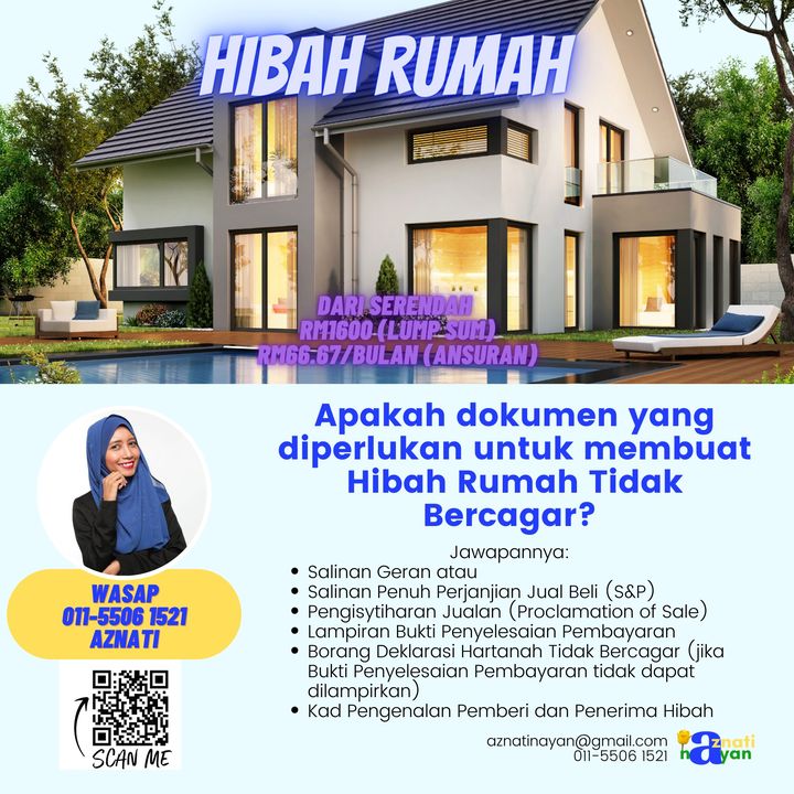 Alhamdulillah, Rumah Dah Habis Bayar.  
