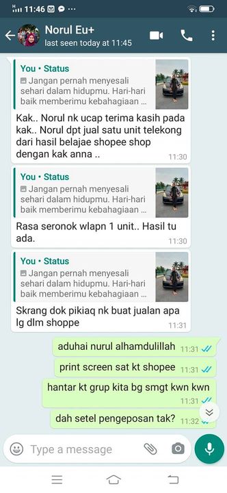 Testimoni Kelas Shopee Setiap Kejayaan Bermula Dari Langkah 