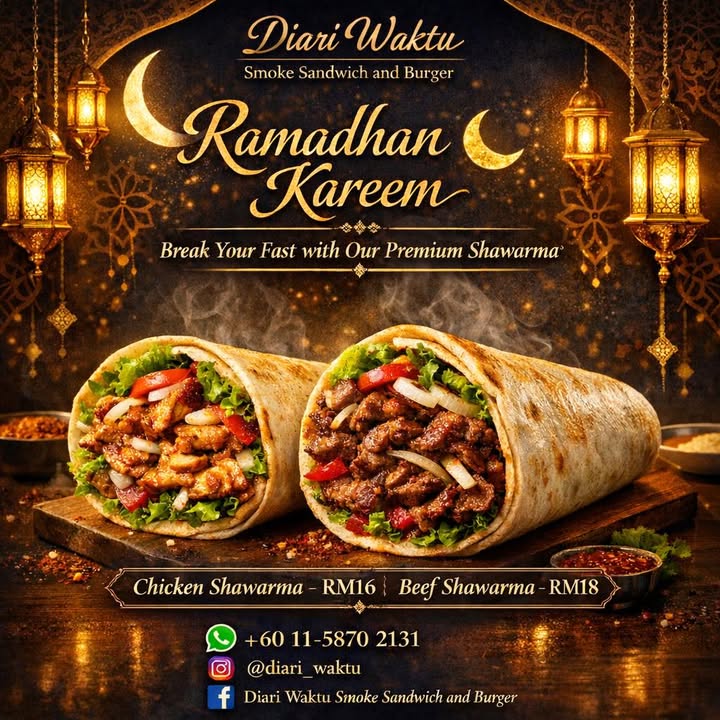 Limited Time Shawarma, Unlimited Happiness! Serving Daily From 