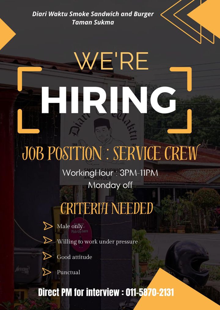 Welcoming New Service Crew Member ! Pm If 