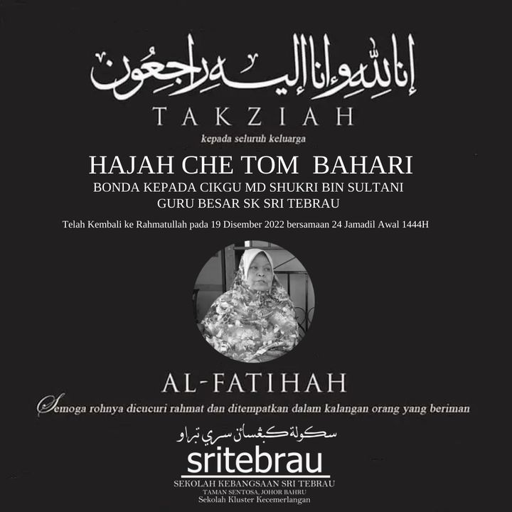 Salam Takziah Hajah Che Tom Bahari, Ibu Kepada 