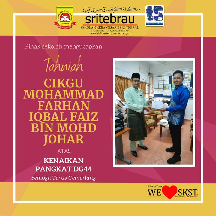 Tahniah Cikgu Mohd Syazwan Dan Cikgu Mohammad Farhan 