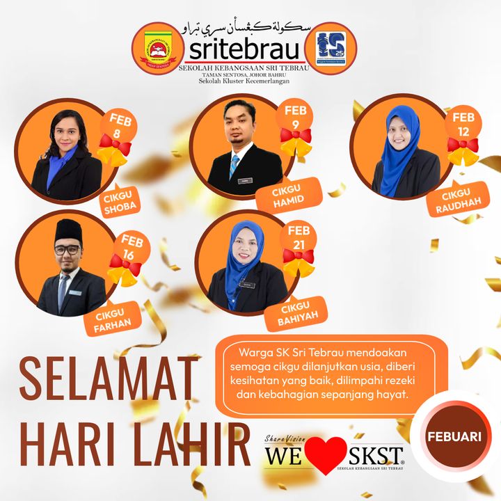 Selamat Hari Lahir Cikgu : Team Febuari 