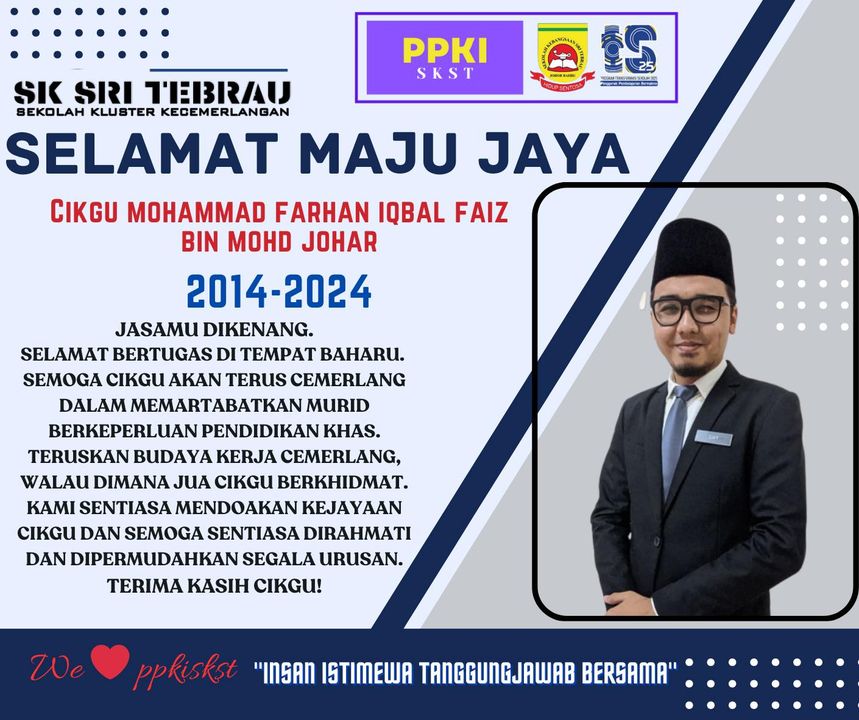 Selamat Maju Jaya Cikgu Farhan Iqbal, Guru Pendidikan 