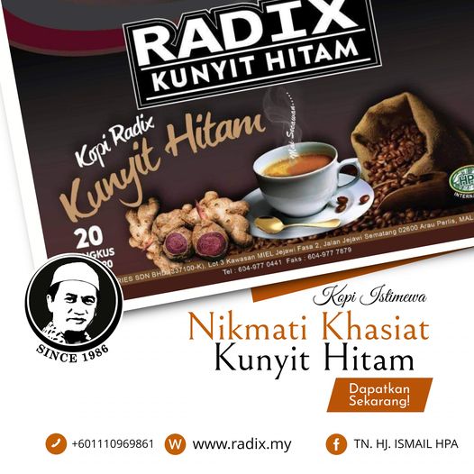 Kopi Radix Kunyit Hitam. 