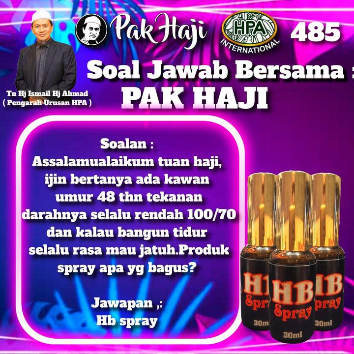 Hb Spray. Untuk Tekanan Darah Rendah, Sering Pening-pening 