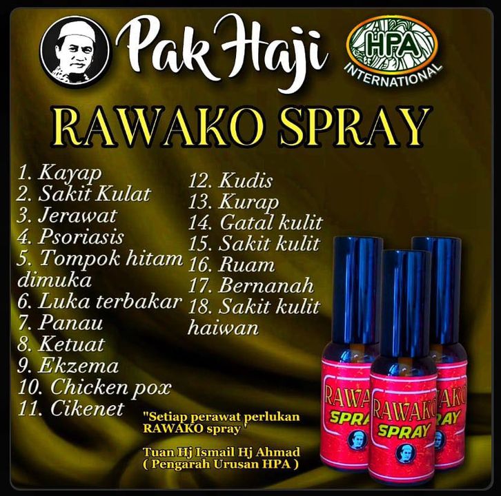 Rawako Spray. Untuk Permasalahan Berkaitan Kulit. 