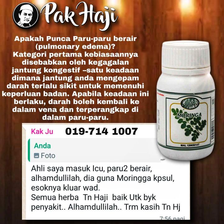 Guna Moringga Spray / Kapsul Bagi Permasalahan Paru 