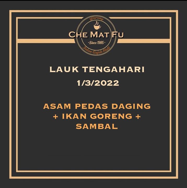 Lauk Tengahari 1/03/2022 