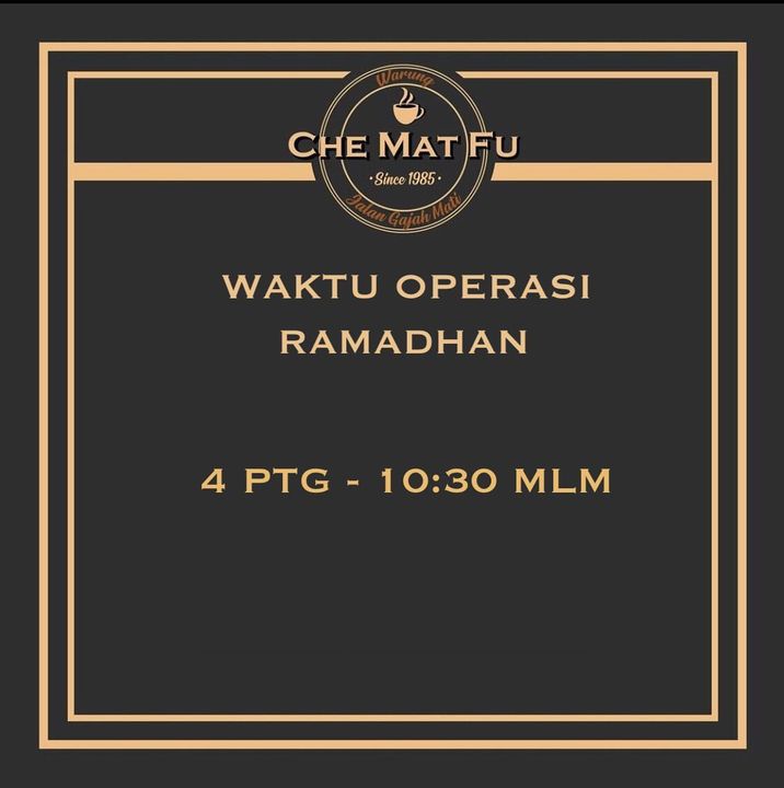 Waktu Operasi Sepanjang Bulan Ramadhan Bermula 4petang Sehingga 