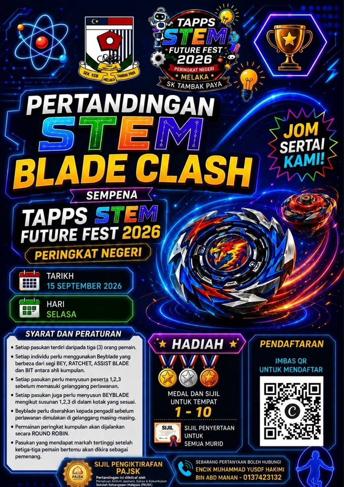 Keputusan Pertandingan Stem Beyblade Clash Sempena Tapps Stem 