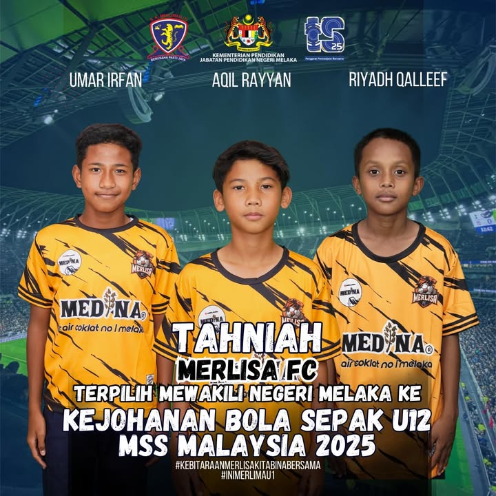 Tahniah Kepada 3 Pemain Merlisa Fc Yang Terpilih 