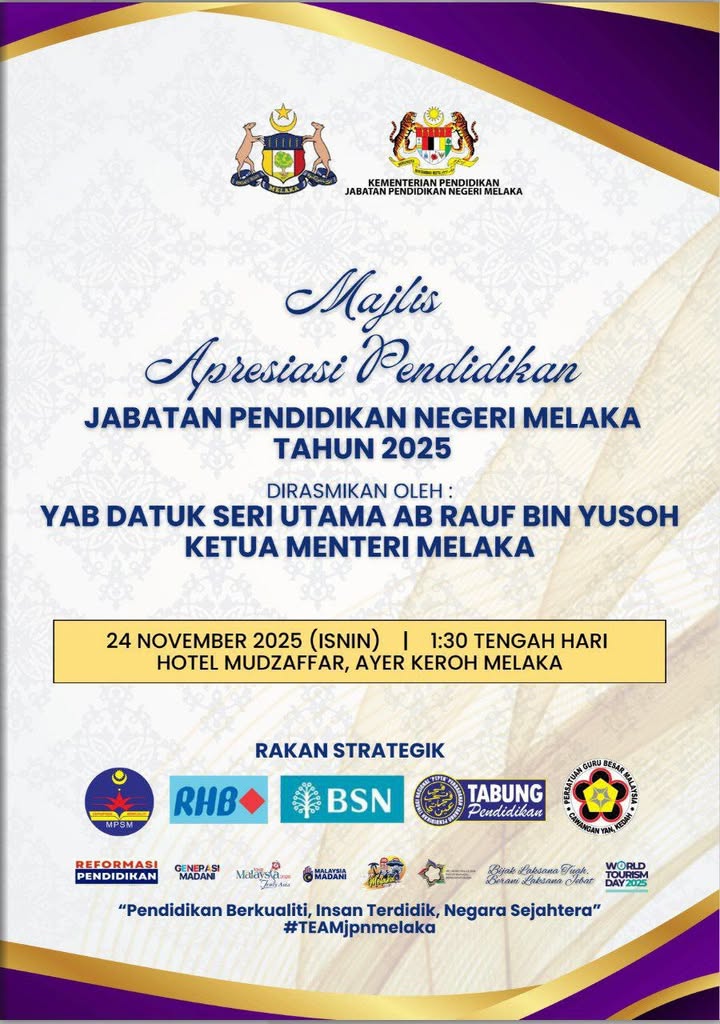 Majlis Apresiasi Pendidikan Jabatan Pendidikan Negeri Melaka 2025 