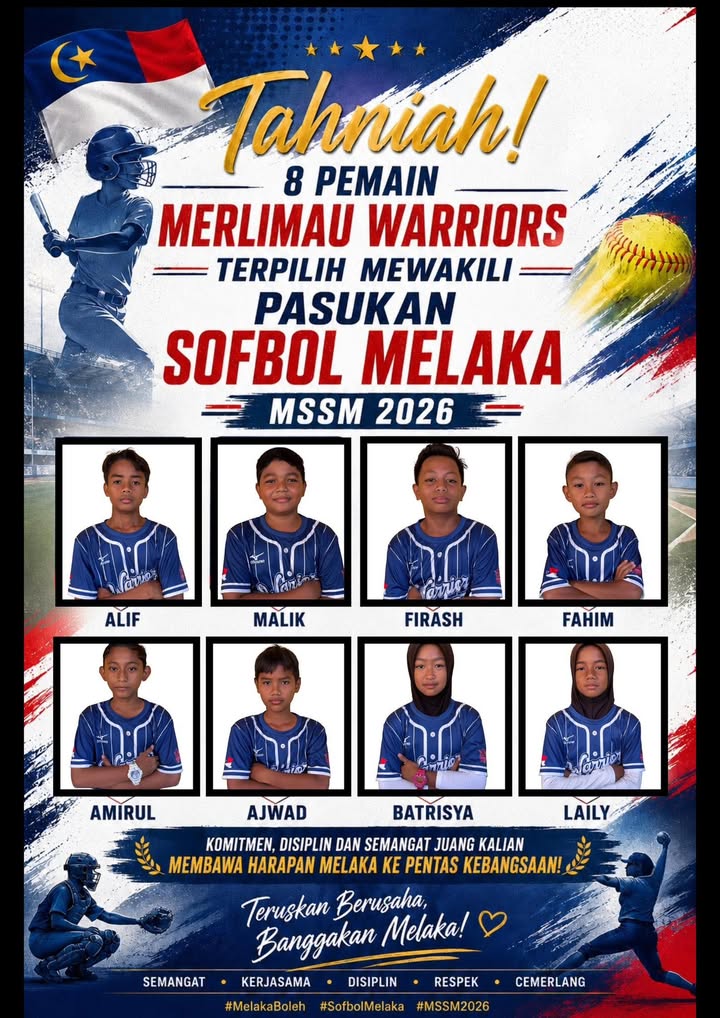 Tahniah Merlisa Warriors. 8 Pemain Berjaya Mewakili Negeri 