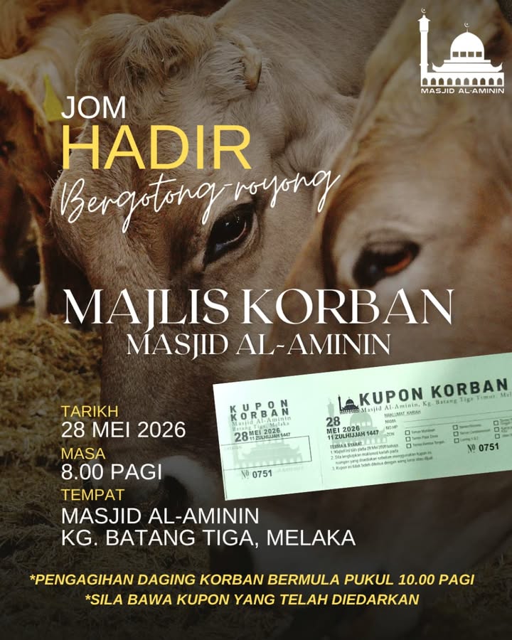 Jom Hadir Bergotong-royong Sempena Majlis Korban Masjid Al-aminin 