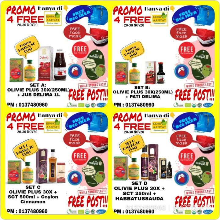 Buy 1 Set, 4 Free.. Jom Rebut Peluang!! 