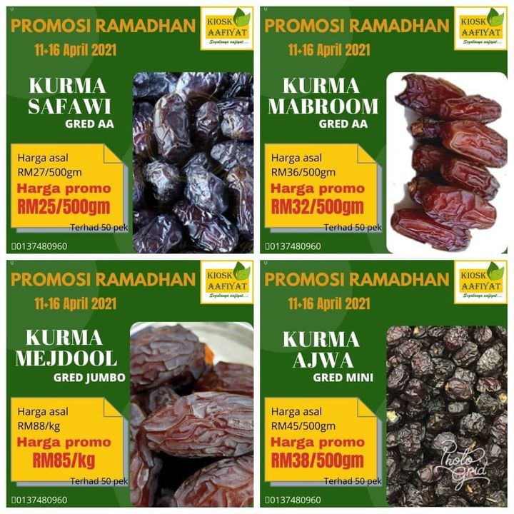 Promosi  Masih Berlangsung Untuk 4 Jenis Kurma 