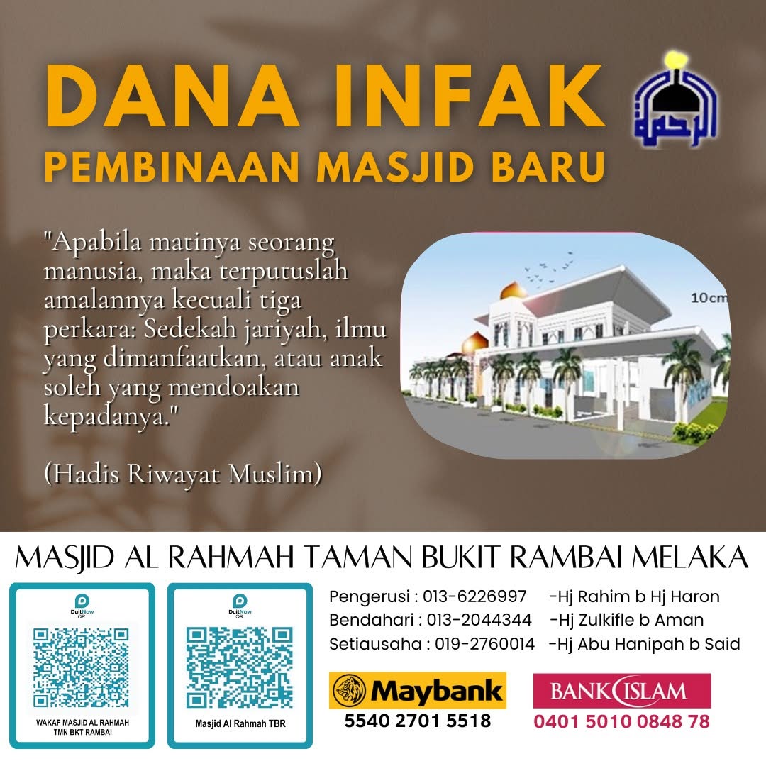 Mari Bersama-sama Menyumbang Untuk Pembangunan Masjid Al Rahmah, 