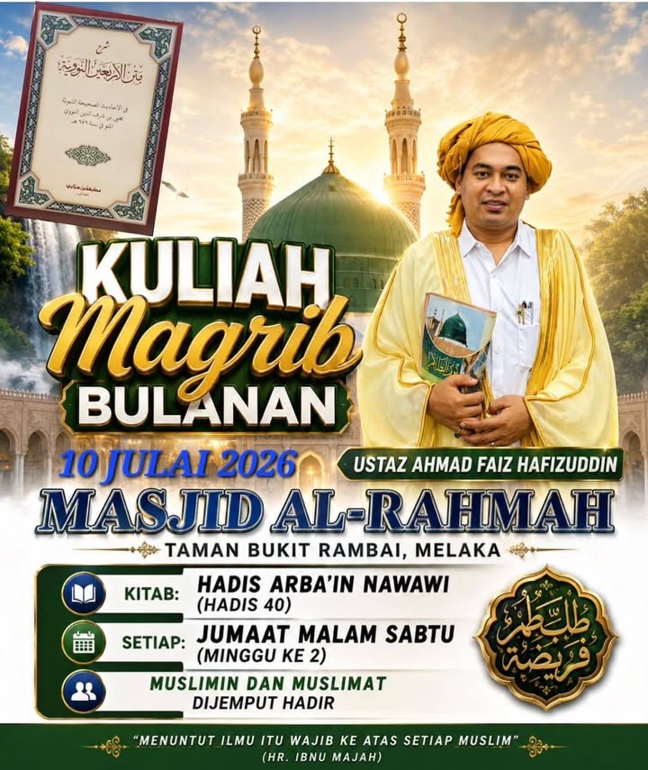 Jemput Hadir Tuan Dan Puan Kuliah Maghrib Bulanan 