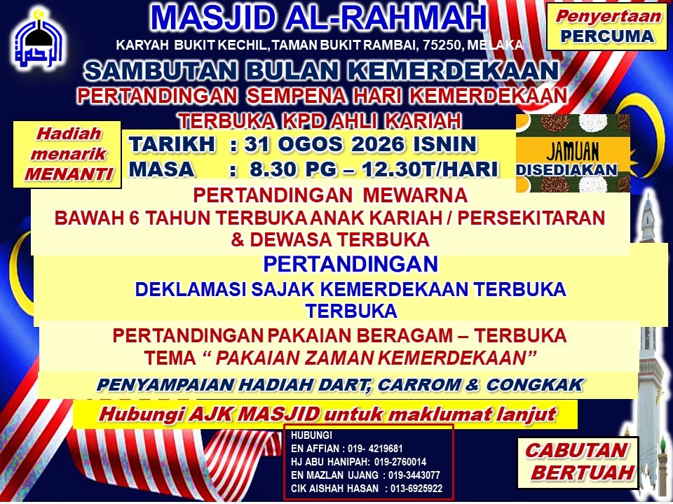 Sambutan Hari Kemerdekaan 31.8.2026 Isnin, 