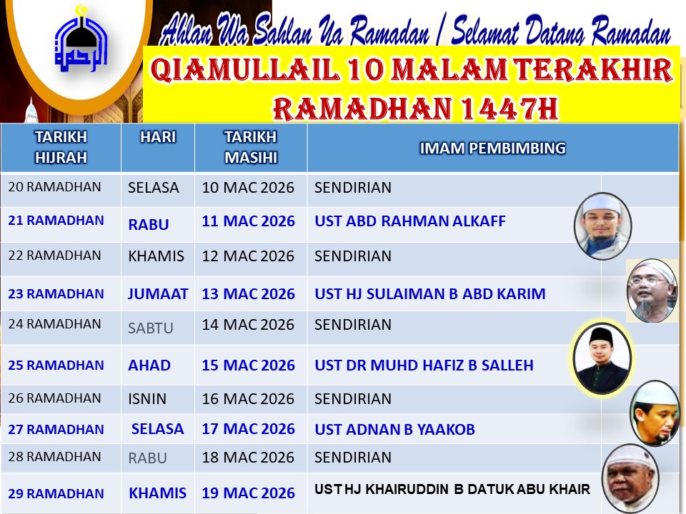 Program Qiamullail 10 Malam Akhir Ramadhan Bersama Imam 