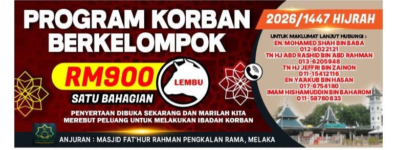Program Korban Berkelompok Masjid Fat\'hur Rahman Pengkalan Rama,melaka 