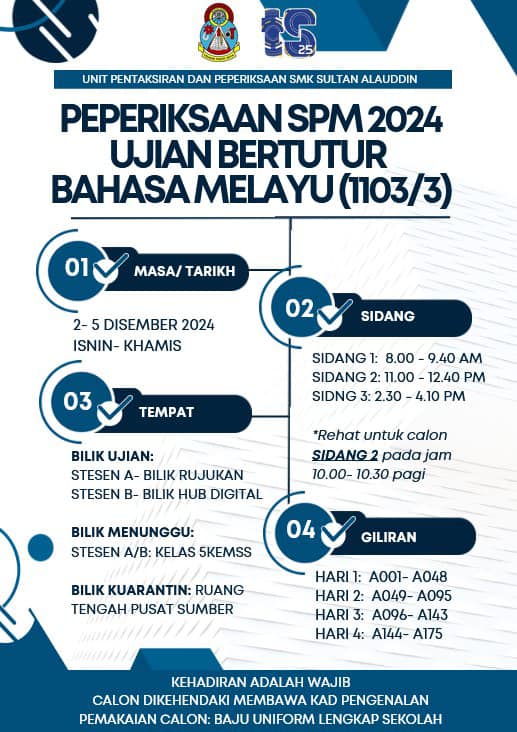 Jadual Peperiksaan Spm 2024 Ujian Bertutur Bahasa Melayu 