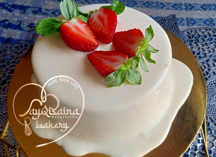Kek Cheese With Strawberry Premium Manis Tau Buah 
