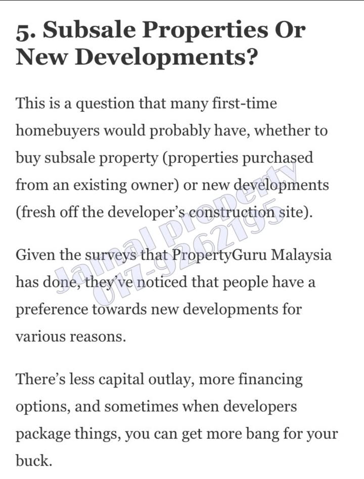 Subsale Properties Vs New Development Properties 