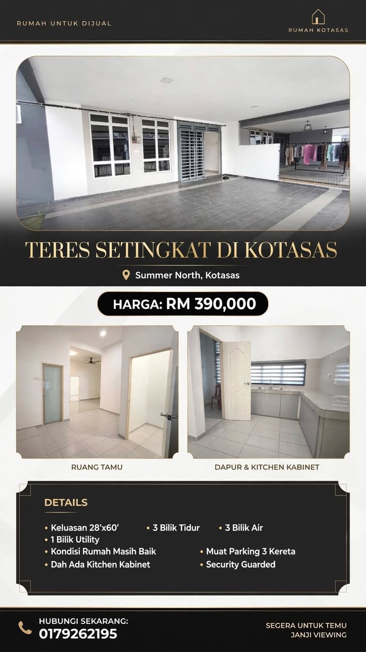 Teres Setingkat Di Kotasas - Rm390k Sahaja! 