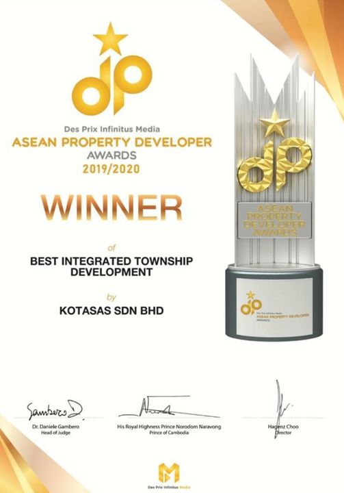 Tahniah Kotasas Atas Anugerah Best Intergrated Township Development 