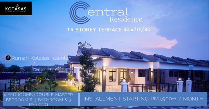 Rumah Baru Projek Central Di Kotasas Kuantan Berkeluasan 