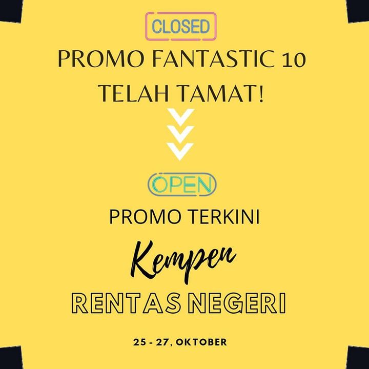 Kempen Rentas Negeri Sah Promo 25 27 Oktober 