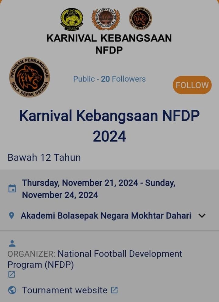 Karnival Kebangsaan Nfdp 2024 Akademik Bola Sepak Negara 