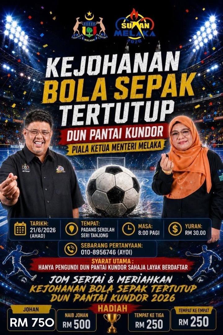 Sukan Melaka 2026 - Dun Pantai Kundor. 