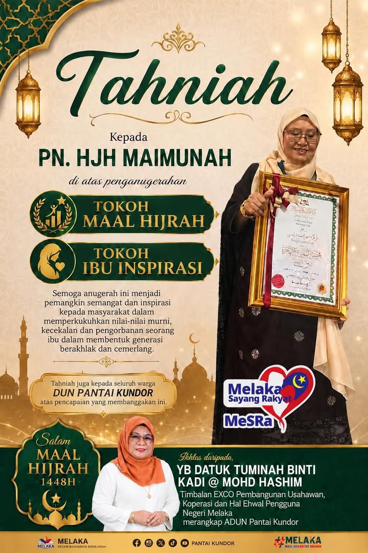 Tahniah Pn. Hajah Maimunah! 