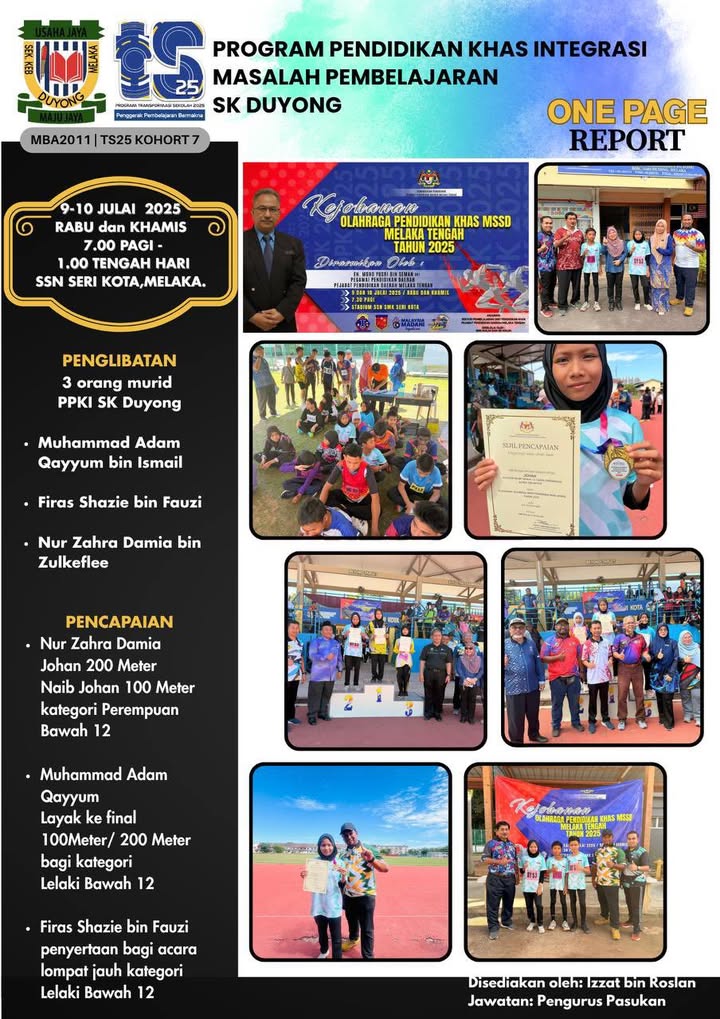 Kejohanan Olahraga Pendidikan Khas Peringkat Daerah Melaka La 