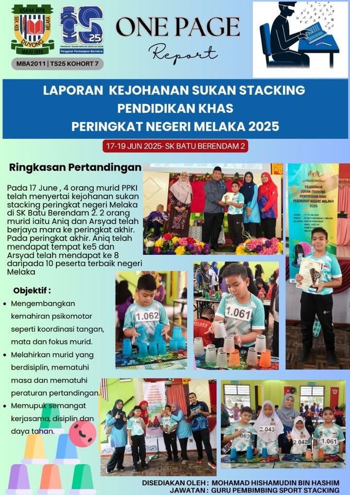 Kejohanan Sukan Stacking Pendidikan Khas Peringkat Negeri Melaka 