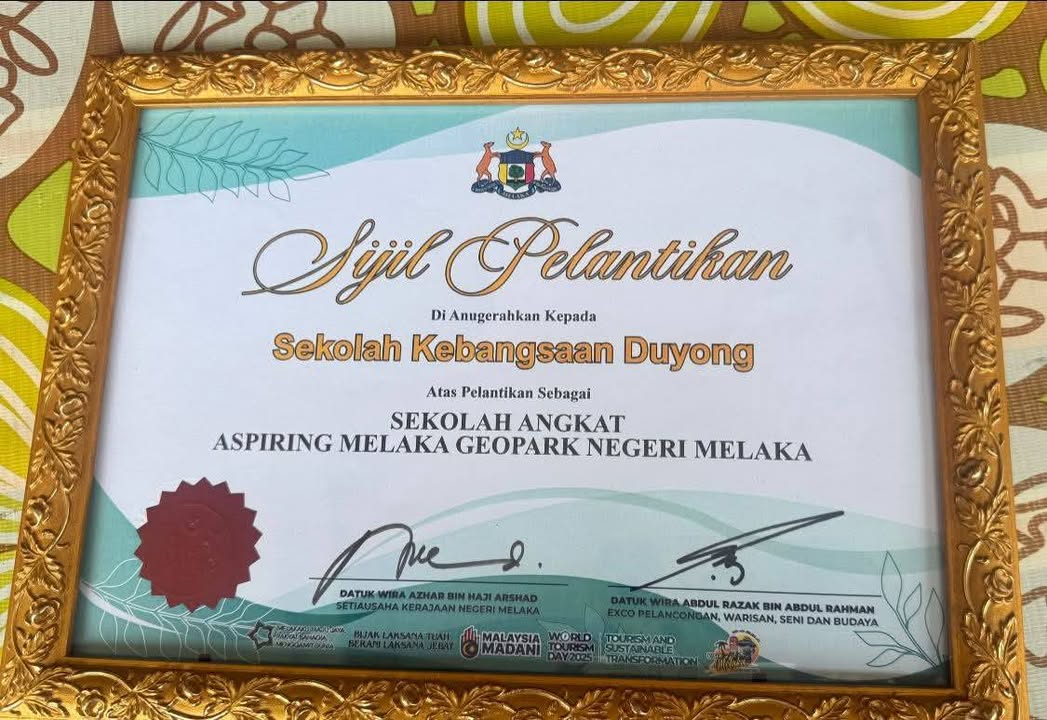 Majlis Pelantikan Sekolah Angkat Aspiring Melaka Geopark Negeri 