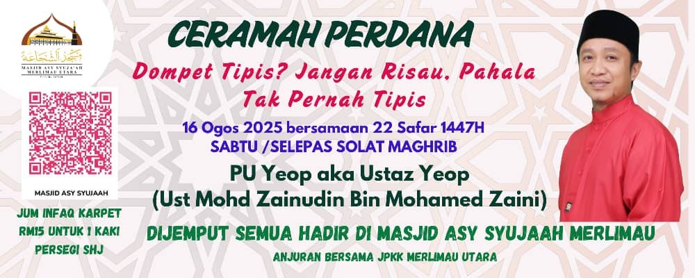Assalamualaikum Wbt Ceramah Perdana Hari Sabtu Tarikh 16 