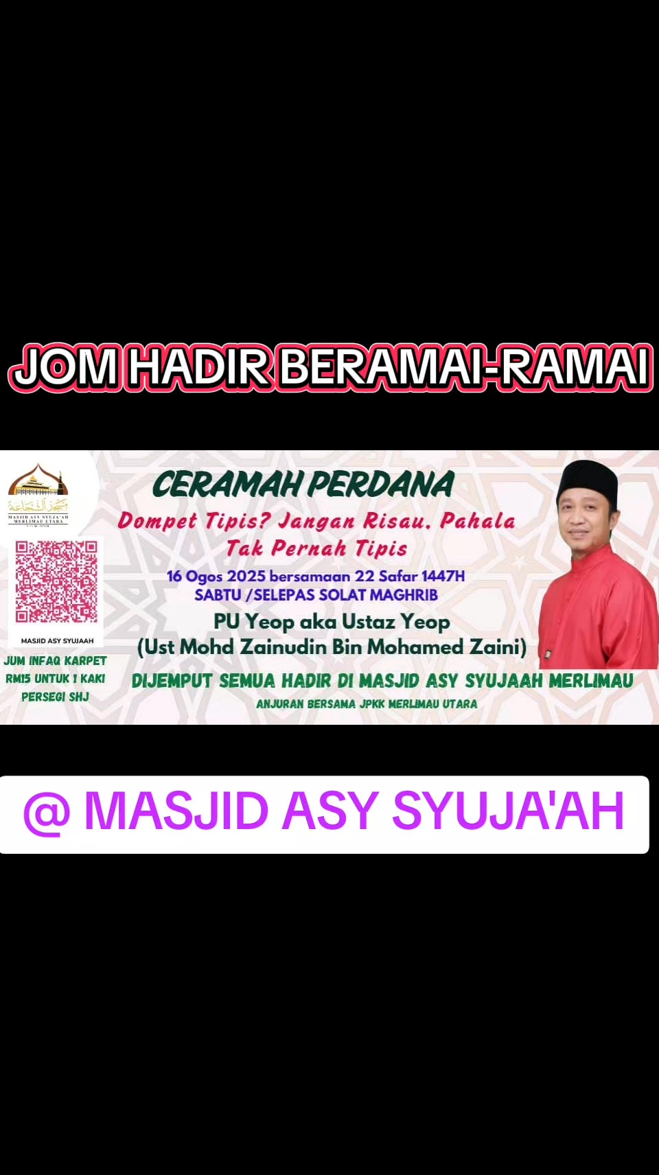 Jangan Lupa Majlis Ilmu Malam Ini Ye 