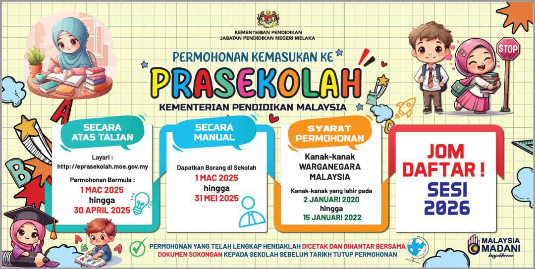 Permohonan Kemasukan Murid Ke Prasekolah Kementerian Pendidikan Malaysia 