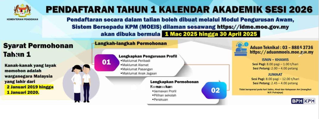 Pendaftaran Tahun 1 Kalendar Akademik Pendaftaran Tahun 1 