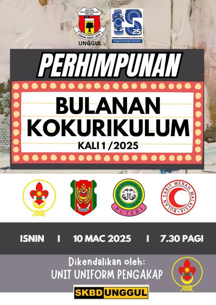 Tarikh 10 Mac 2025 Program Perhimpunan Bulanan Kokurikulum 