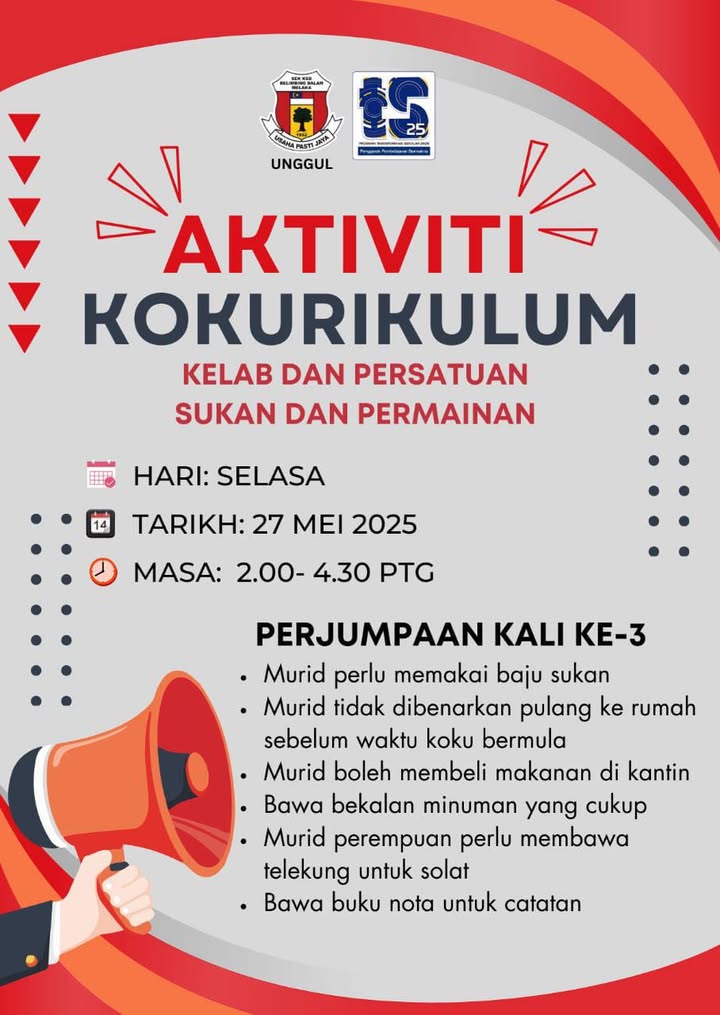 Makluman Aktiviti Kokurikulum Kali Ke-3 