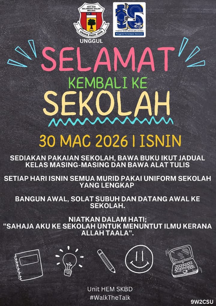 Selamat Kembali Ke Sekolah 