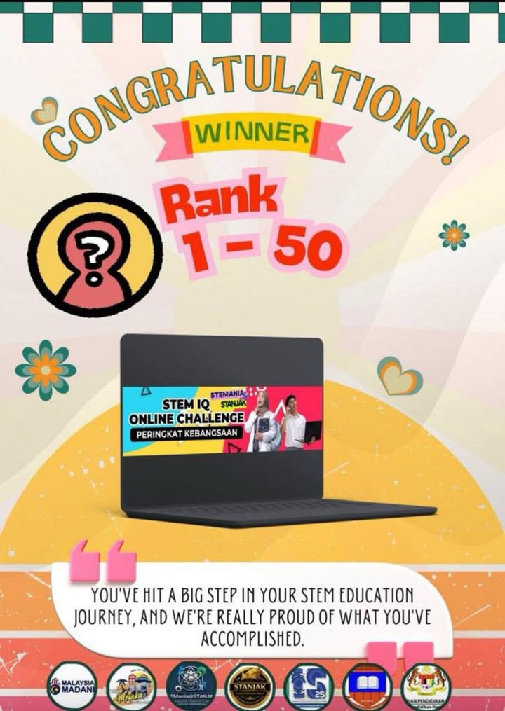 Tahniah Irdina Aqila Lim! 