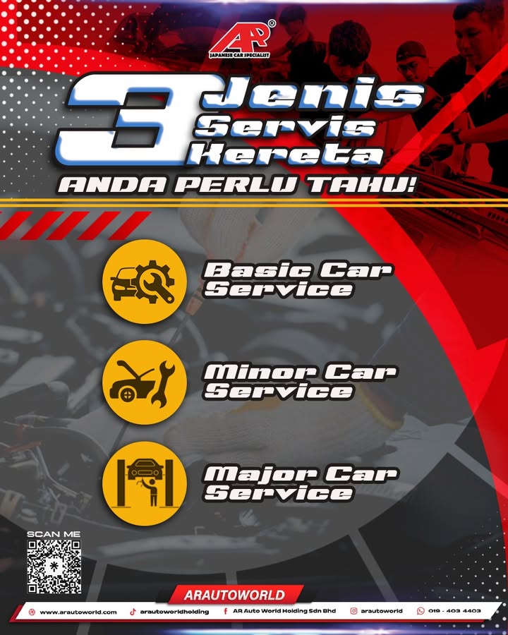 3 Jenis Servis Anda Perlu Tahu Antaranya : 