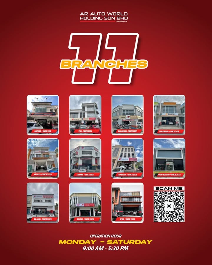 11 Cawangan Ar Auto World Di Malaysia. 