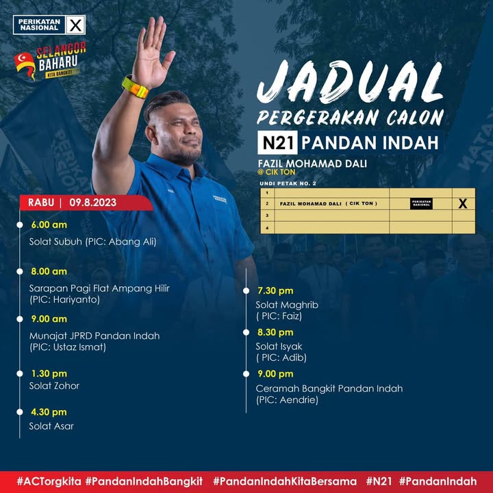 Assalammualaikum Semua Jadual Pergerakan Kita Hari Ini Jangan 